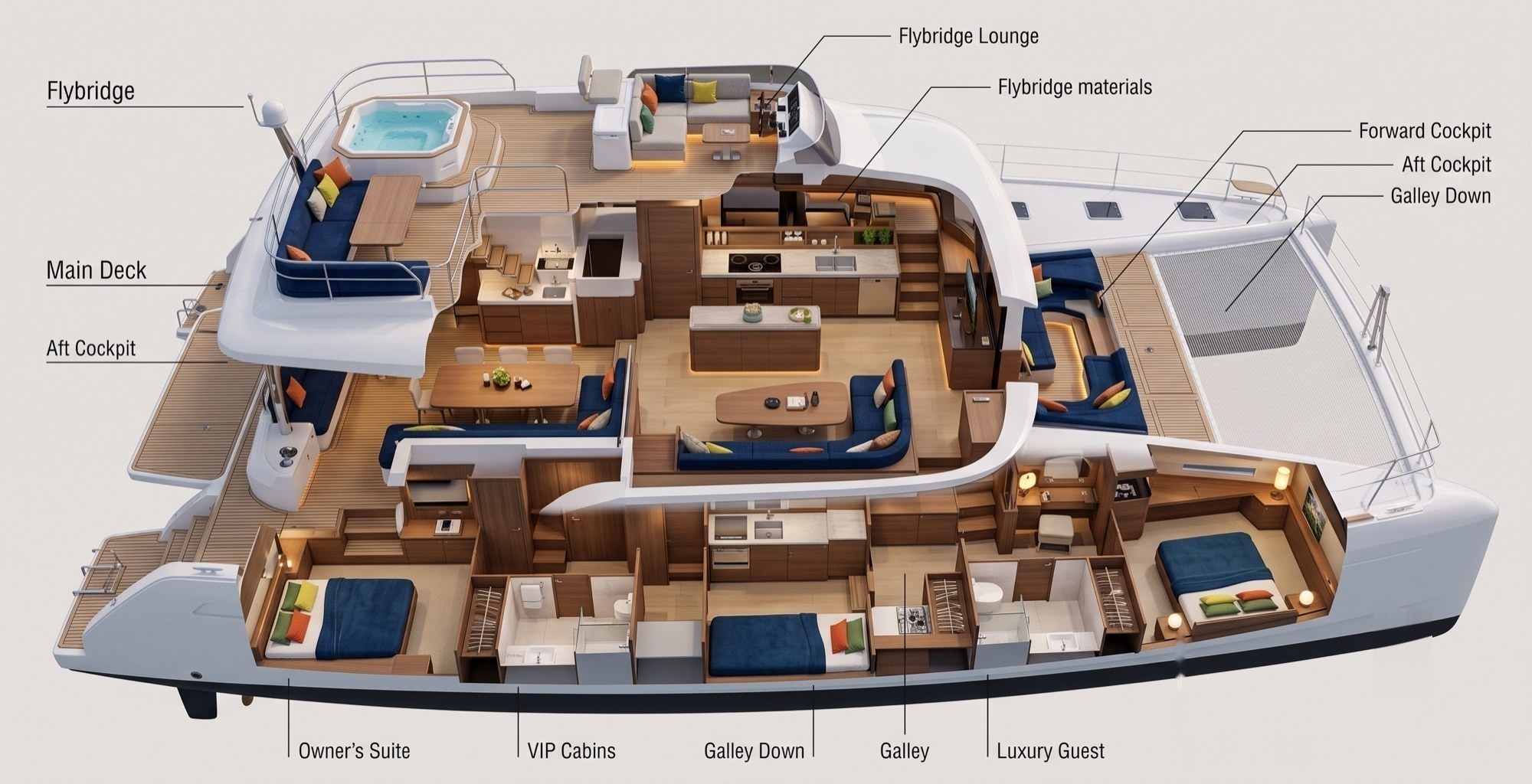 Plan en coupe du Stella Maris